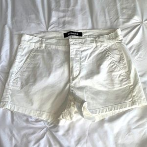 Express White Cotton Shorts